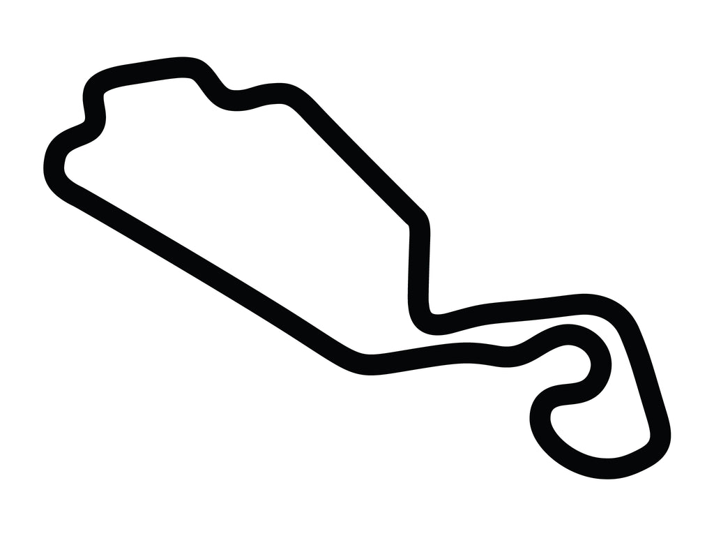 New Jersey Motorsports Park Thunderbolt with Both Chicanes Decal - White - 5cm