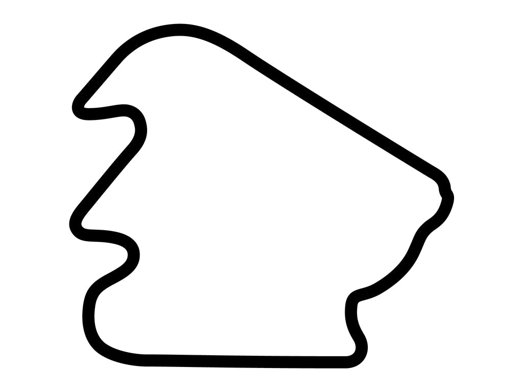 Pocono Int'l Raceway North South Option 2 Course Decal - White - 5cm