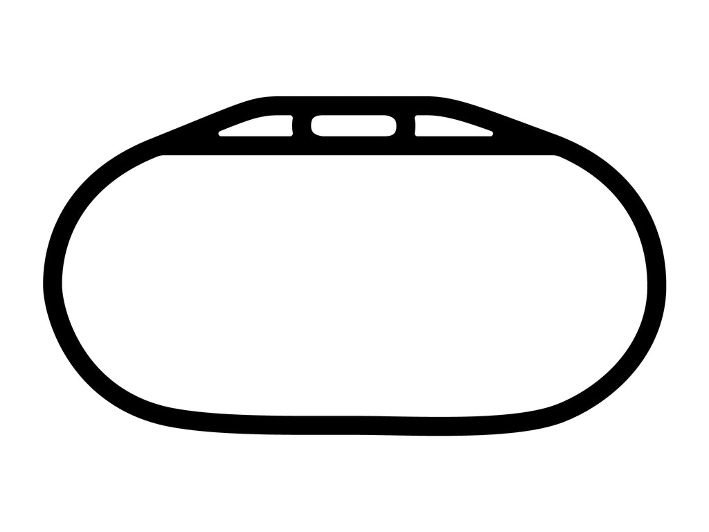 Atlanta Motor Speedway Oval Decal - White - 5cm
