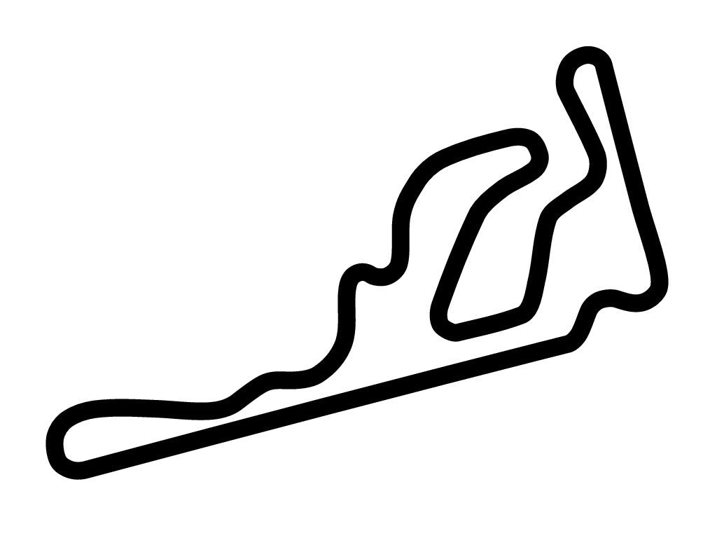Taupo Motorsport Park Track 4 Decal - White - 5cm