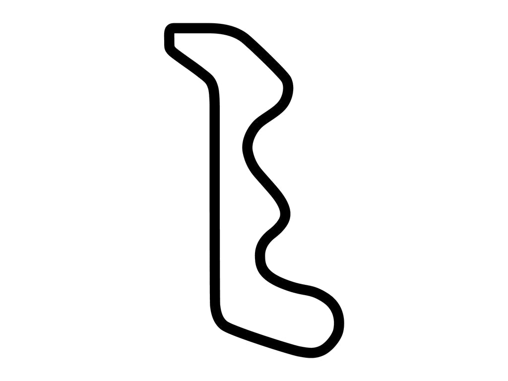 Thunderhill Raceway Park 2 Mile Course with Bypass Decal - White - 5cm