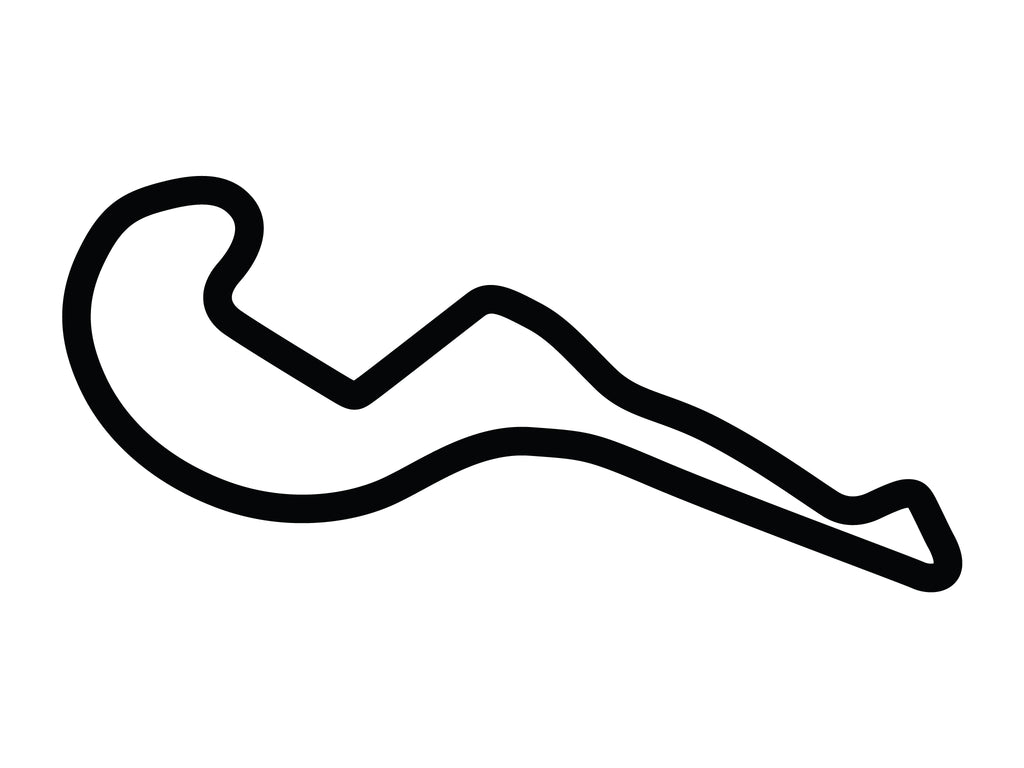 Atlanta Motorsports Park Course Variant 3 Decal - White - 5cm