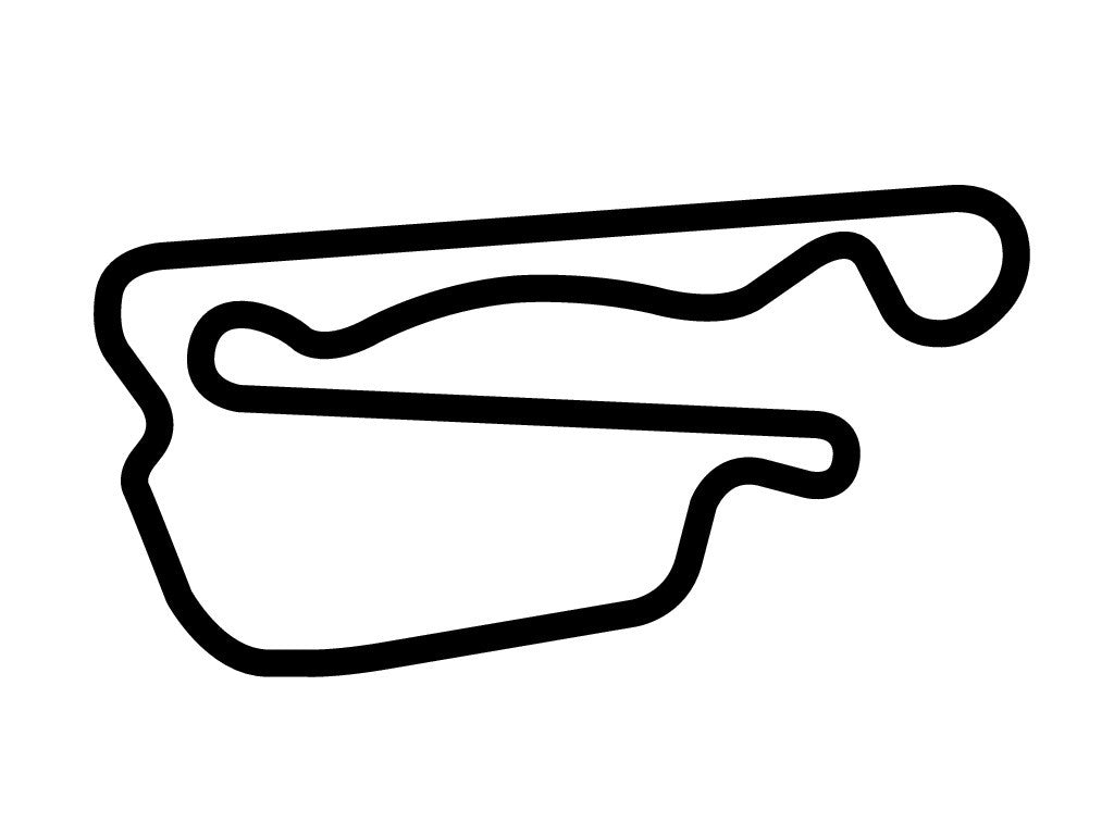 Adams Motorsports Park Optional Course Decal - White - 5cm