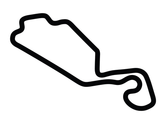 New Jersey Motorsports Park Thunderbolt with Both Chicanes Decal - White - 5cm
