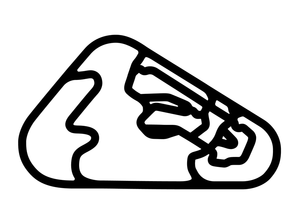 Pocono Int'l Raceway Full Course Layout Decal - White - 5cm