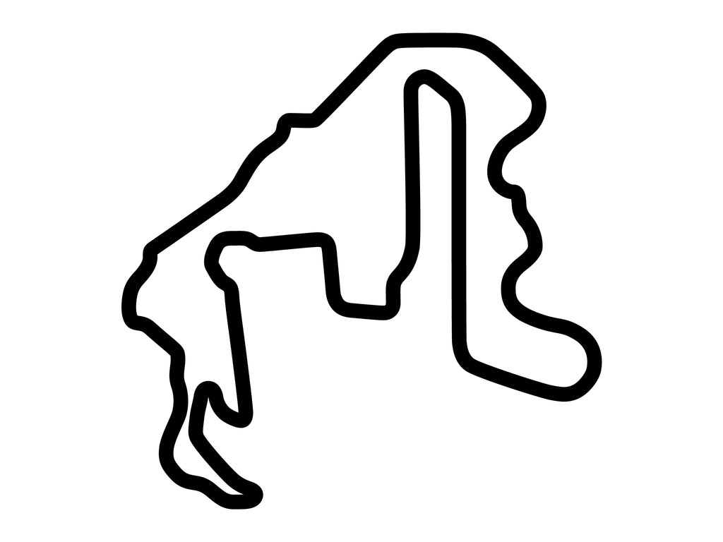 Thunderhill Raceway Park 5 Mile Course Decal - White - 5cm
