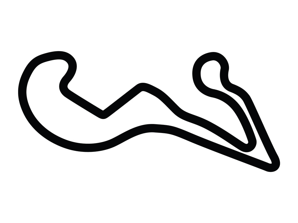 Atlanta Motorsports Park Full Course Decal - White - 5cm