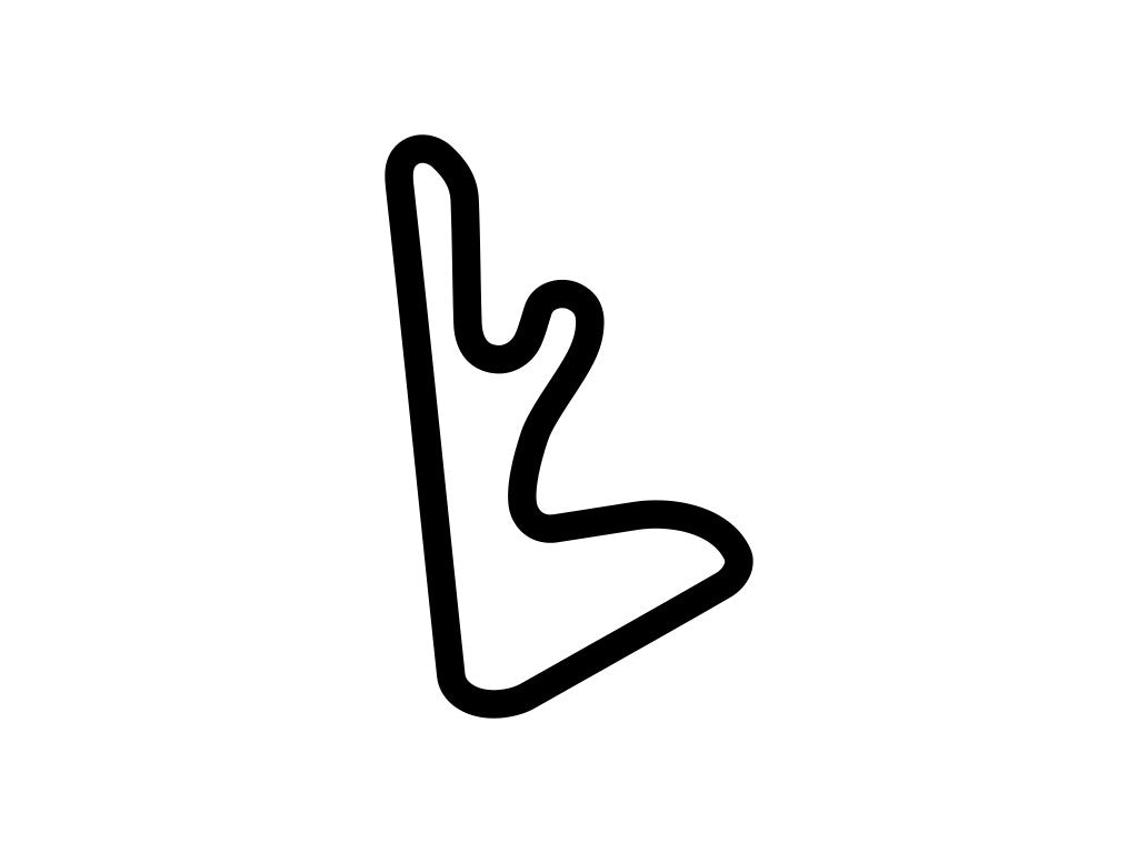 Hill Country Kart Club Layout C Decal - White - 5cm