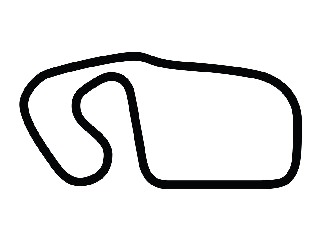 Charlotte Motor Speedway Short Infield Course Decal - White - 5cm