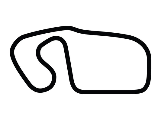 Charlotte Motor Speedway Short Infield Course Decal - White - 5cm
