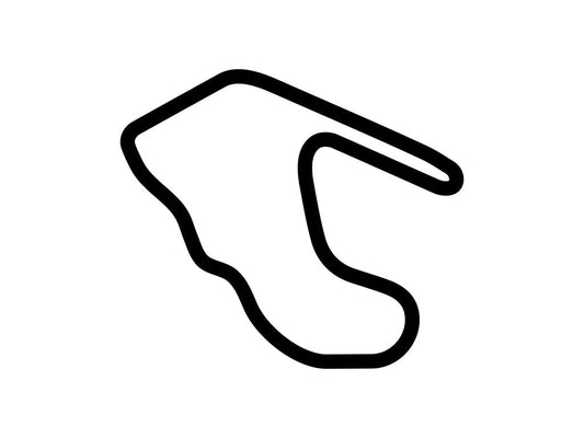 Ingliston Racing Circuit 1.651km Decal - White - 5cm