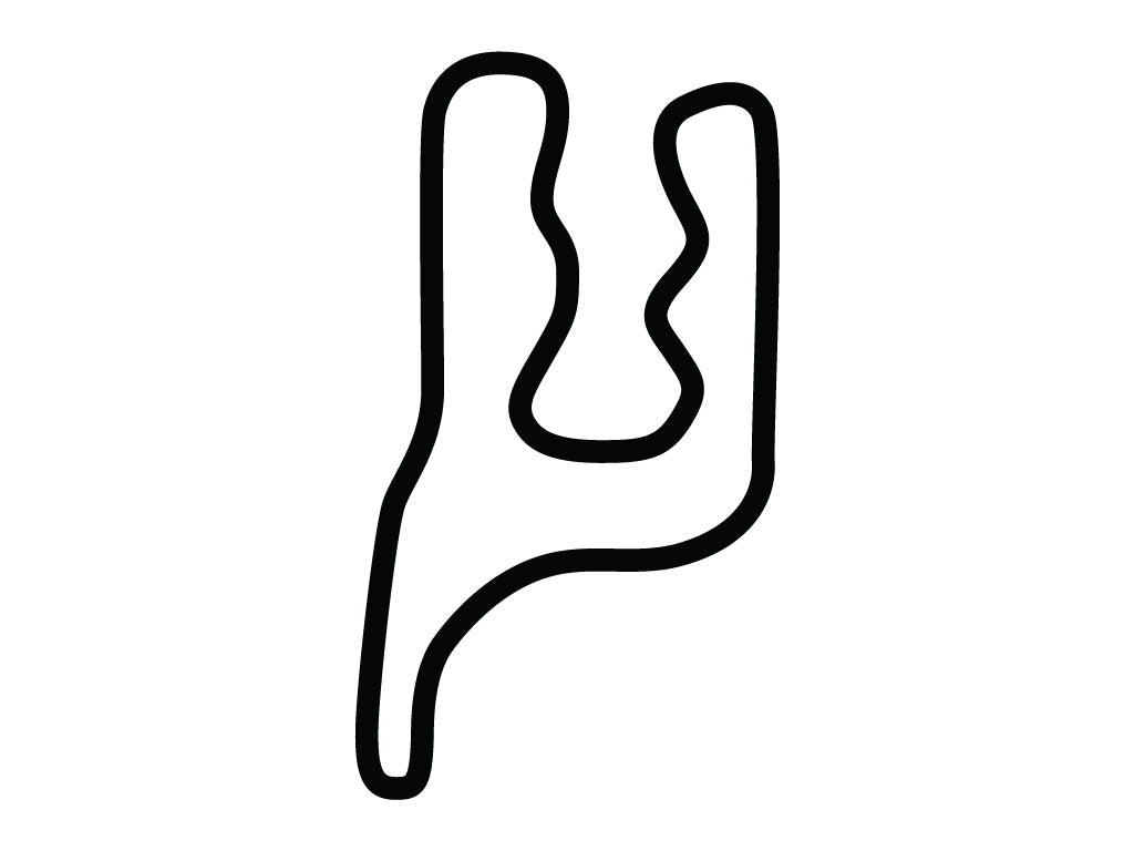 Virginia International Raceway Kart Track Decal - White - 5cm