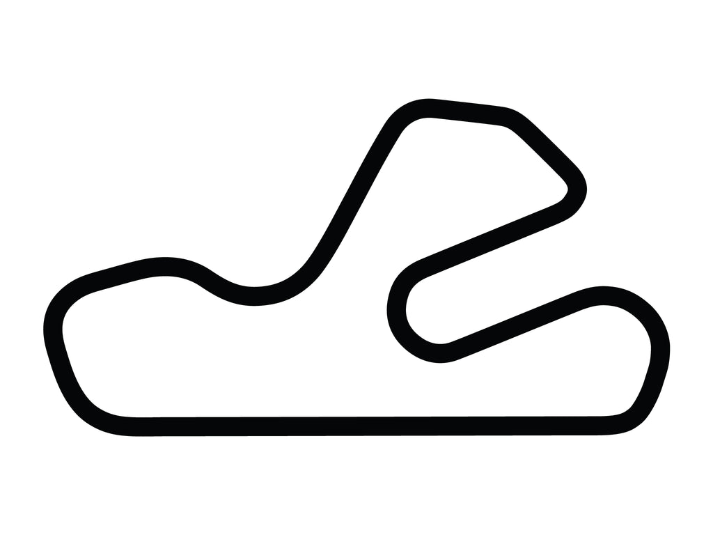 Putnam Park Long Road Course Decal - White - 5cm