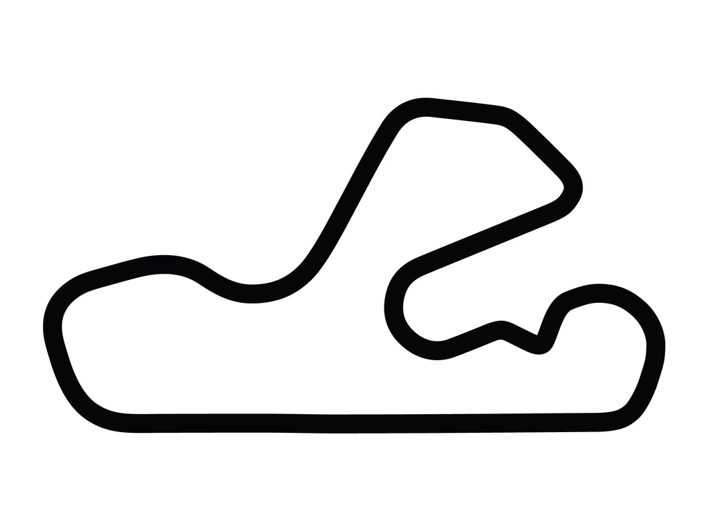 Putnam Park Long Road Course with Chicane A Decal - White - 5cm