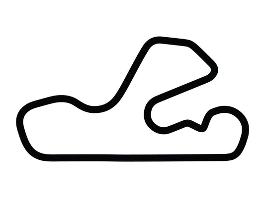 Putnam Park Long Road Course with Chicane A Decal - White - 5cm