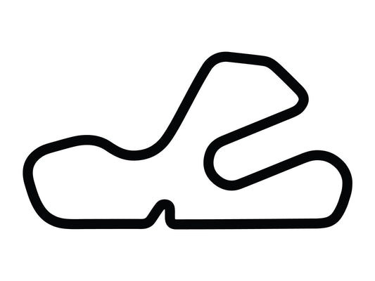 Putnam Park Long Road Course with Loop Decal - White - 5cm