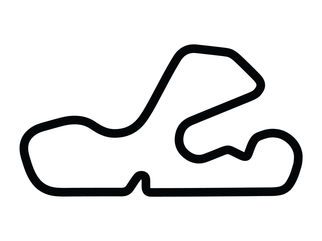 Putnam Park Long Road Course with Chicane A and Loop Decal - White - 5cm