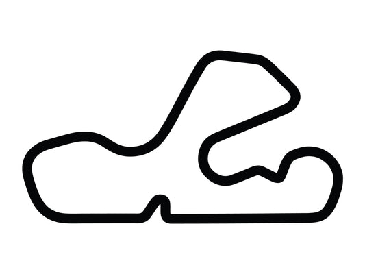 Putnam Park Long Road Course with Chicane A and Loop Decal - White - 5cm