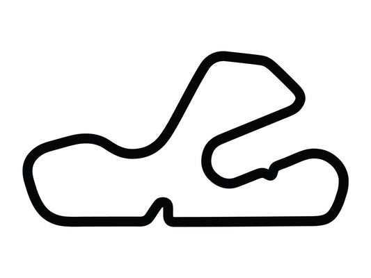 Putnam Park Long Road Course with Chicane B and Loop Decal - White - 5cm