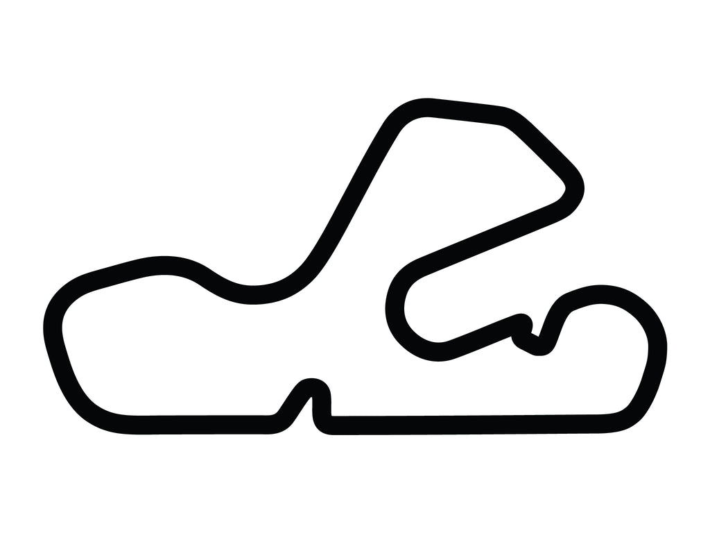 Putnam Park Long Road Course with Chicane C and Loop Decal - White - 5cm
