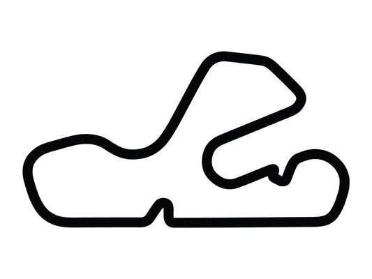Putnam Park Long Road Course with Chicane C and Loop Decal - White - 5cm