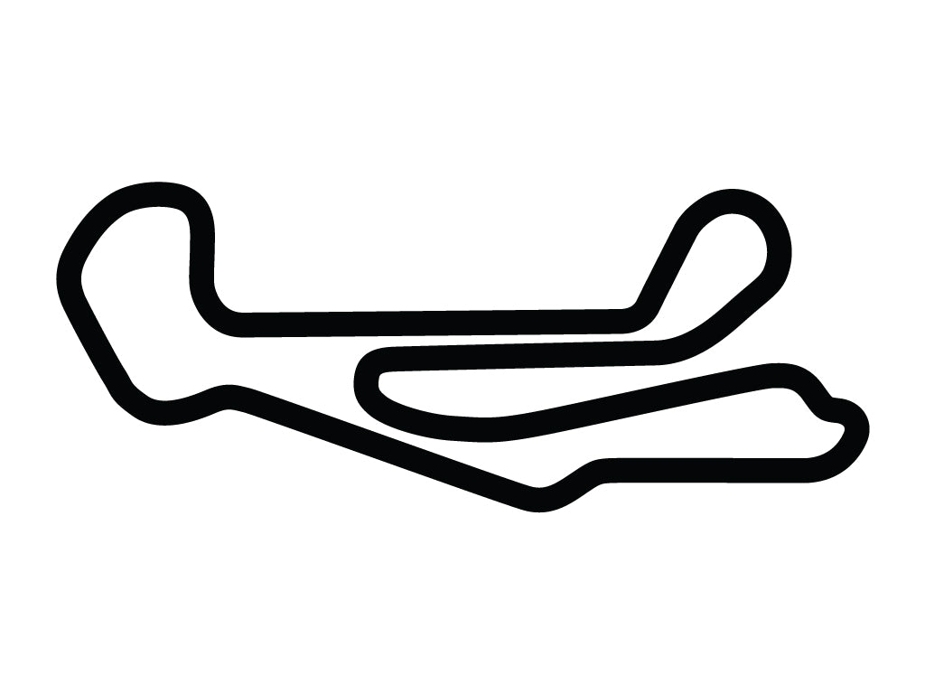 Barber Motorsports Park Main Circuit Decal - White - 5cm