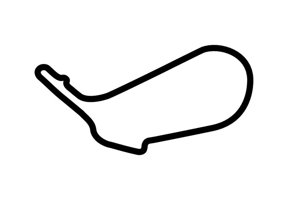 Mallory Park Motorcycle Circuit Decal - White - 5cm