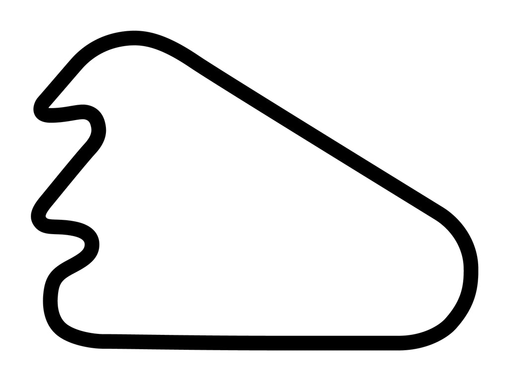 Pocono Int'l Raceway North South Option 1 without Chicane Course Decal - White - 5cm