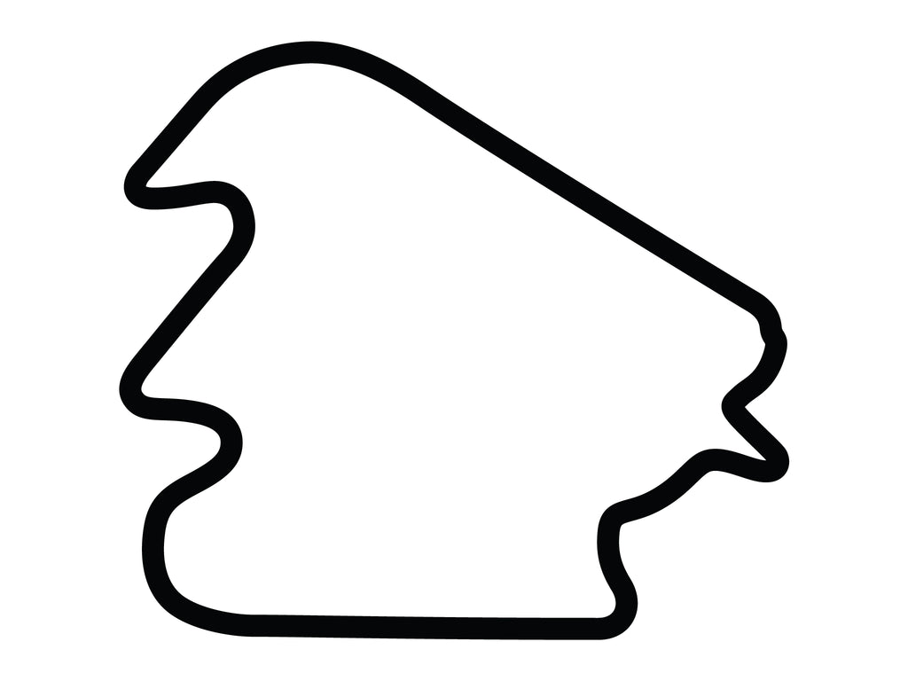 Pocono Int'l Raceway North South Option 4 Course Decal - White - 5cm