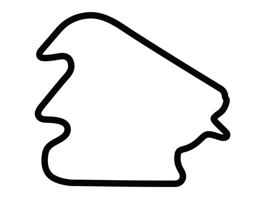 Pocono Int'l Raceway North South Option 4 Course Decal - White - 5cm