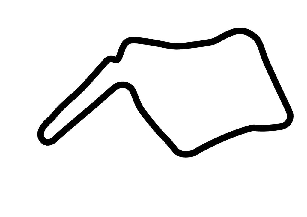 Oulton Park Island Circuit Decal - White - 5cm