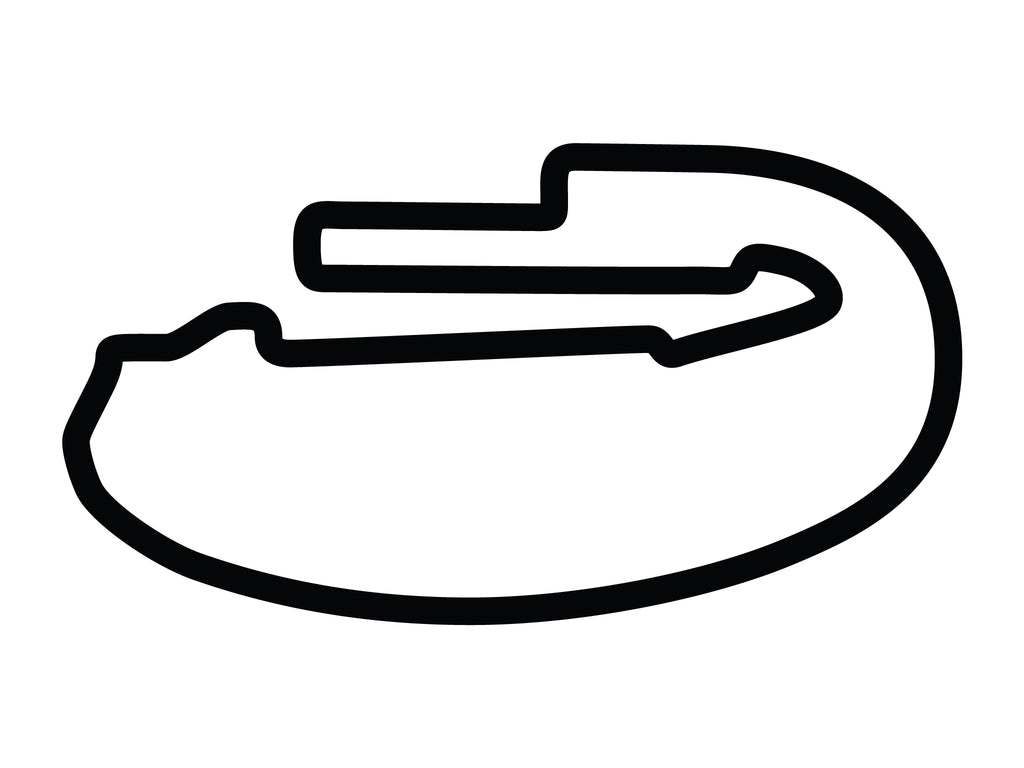 Auto Club Speedway Sports Car Layout Decal - White - 5cm