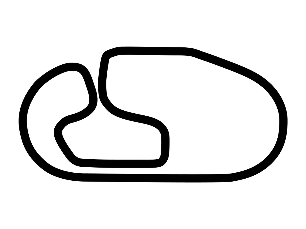 Charlotte Motor Speedway Road Course Decal - White - 5cm