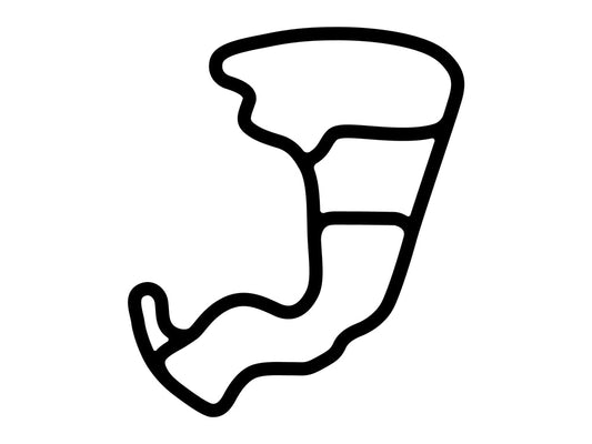 Michigan International Speedway Full Road Course Decal - White - 5cm