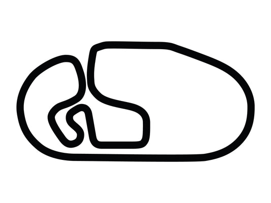 Charlotte Motor Speedway Road Course with Chicanes Decal - White - 5cm