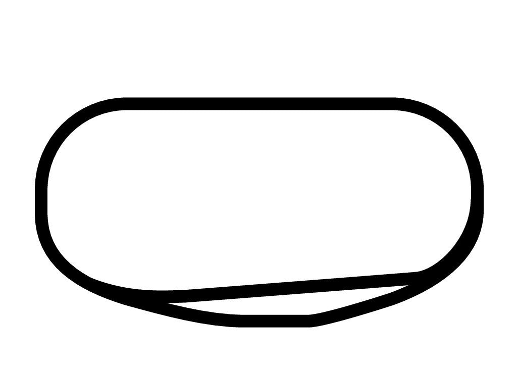 Rockingham Speedway Oval Decal - White - 5cm