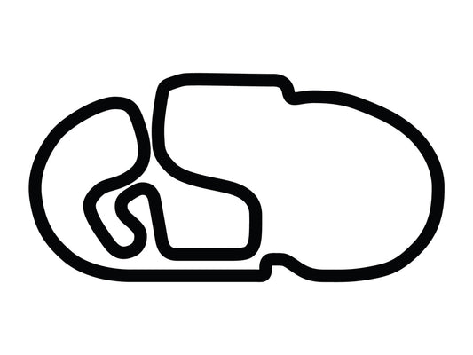Charlotte Motor Speedway Roval Course Decal with Chicanes - White - 5cm