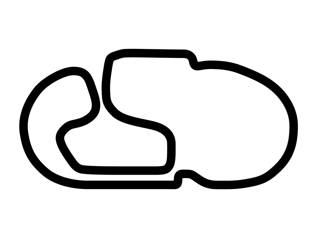 Charlotte Motor Speedway Roval Course Decal - White - 5cm