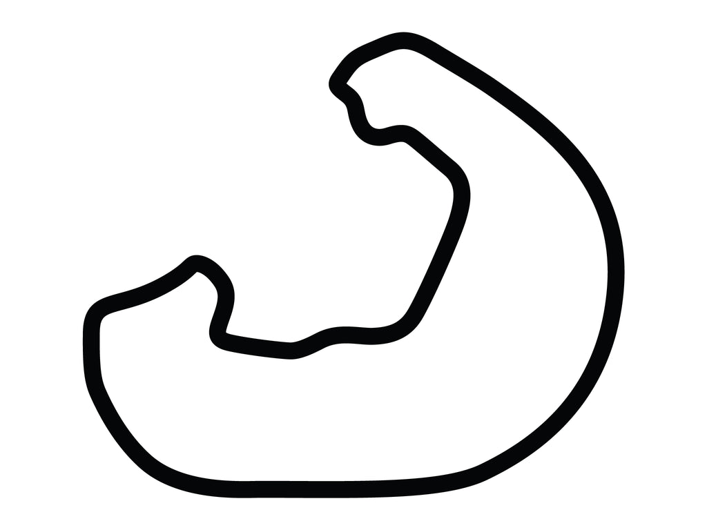 Pocono Int'l Raceway South Option 1 Course Decal - White - 5cm