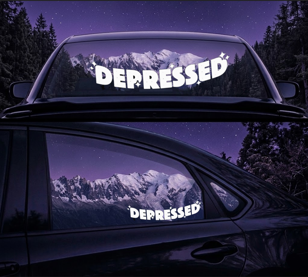 Depressed Sticker - JDM Window Decal