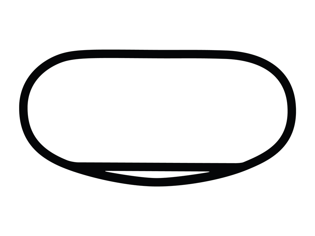 Auto Club Speedway Oval Decal - White - 5cm