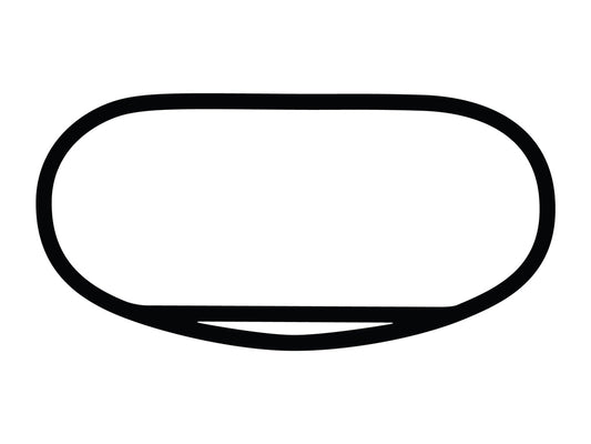 Auto Club Speedway Oval Decal - White - 5cm