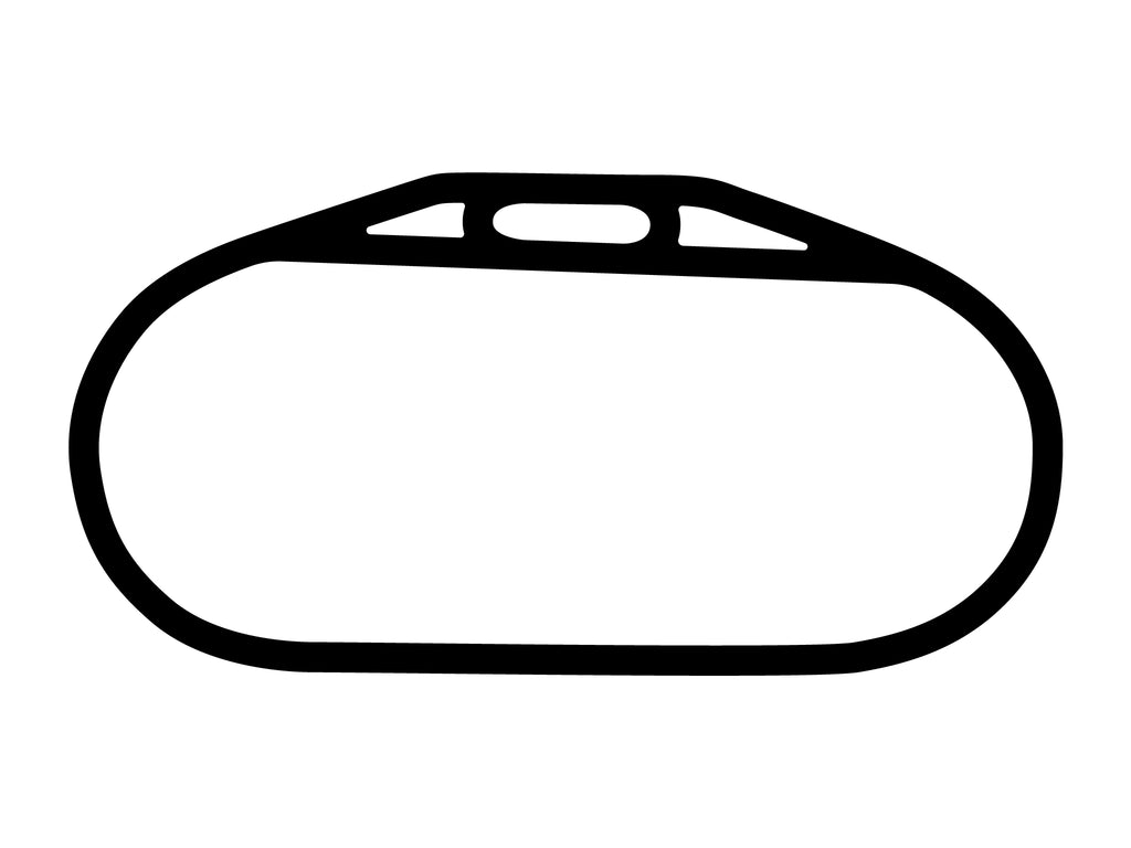 Charlotte Motor Speedway Oval Decal - White - 5cm