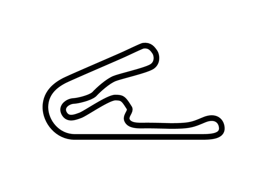 Tsukuba Motorcycle Circuit Decal - White - 5cm